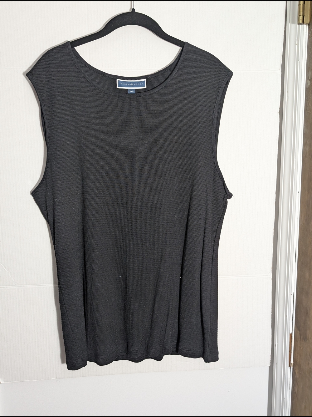 NWT- Karen Scott Black Ribbed Sleeveless Tank Top – Size XXL